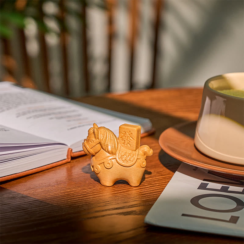 Buddha Stones, Jahr des Pferdes, Reichtum erlangen, Grünes Sandelholz, Kleinblättriges Rotes Sandelholz, Lindenholz, Tiere, Positive Dekoration - image 11