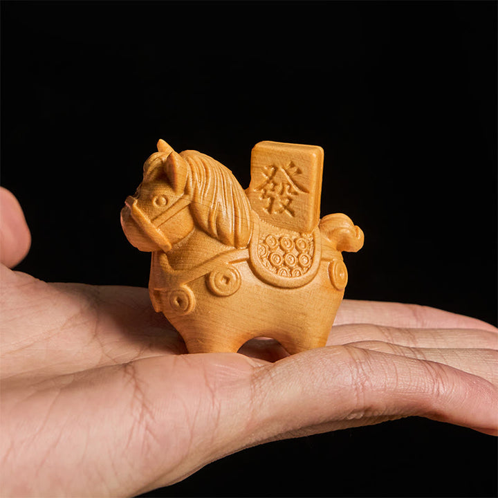 Buddha Stones, Jahr des Pferdes, Reichtum erlangen, Grünes Sandelholz, Kleinblättriges Rotes Sandelholz, Lindenholz, Tiere, Positive Dekoration - image 12