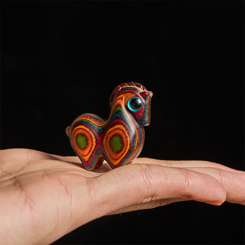 Buddha Stones, Jahr des Pferdes, geschnitztes Tang-Pferd, Regenbogen-Eukalyptus, kreative Schreibtischdekoration - image 4