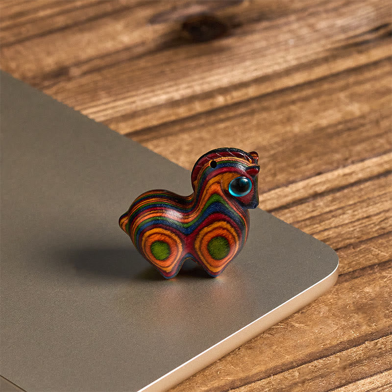 Buddha Stones, Jahr des Pferdes, geschnitztes Tang-Pferd, Regenbogen-Eukalyptus, kreative Schreibtischdekoration - image 2