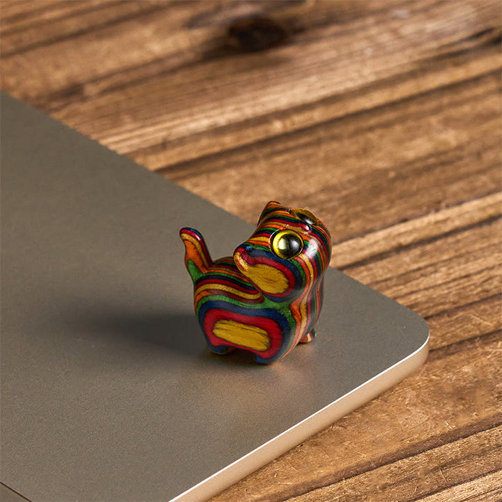 Buddha Stones, geschnitztes niedliches Kätzchen, Regenbogen-Eukalyptus, stressreduzierende Dekoration - image 9