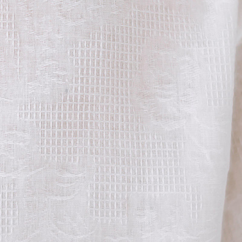 Buddha Stones ​​Jacquard-Baumwollhemd mit Froschknopfleiste, Stehkragen, Stickerei und Dreiviertelärmeln - image 24
