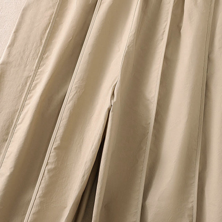 Buddha Stones Sommerliche, schlichte, einfarbige, hochtaillierte Damen-Haremshose mit Falten und Taschen - image 17