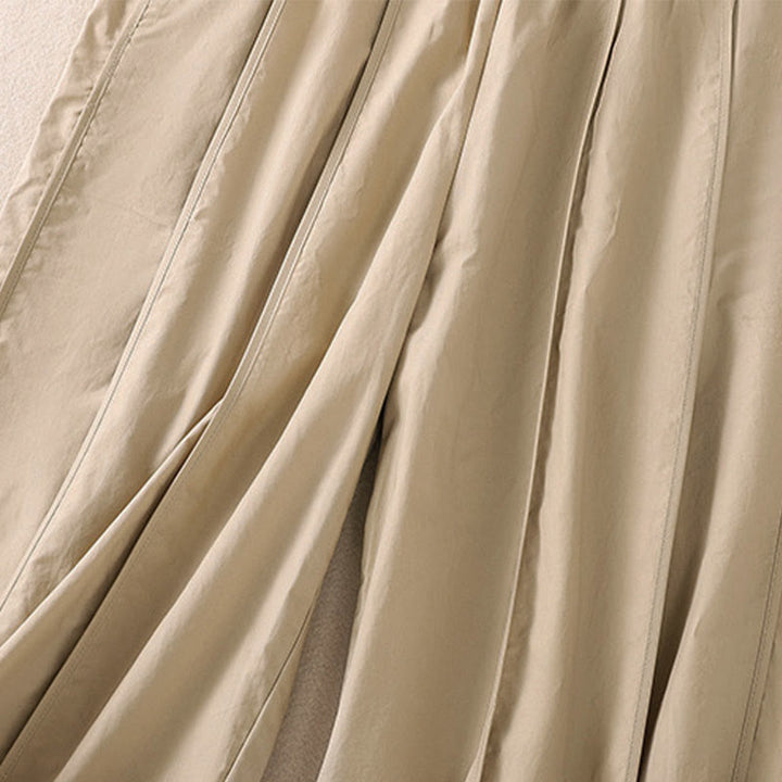 Buddha Stones Sommerliche, schlichte, einfarbige, hochtaillierte Damen-Haremshose mit Falten und Taschen - image 16