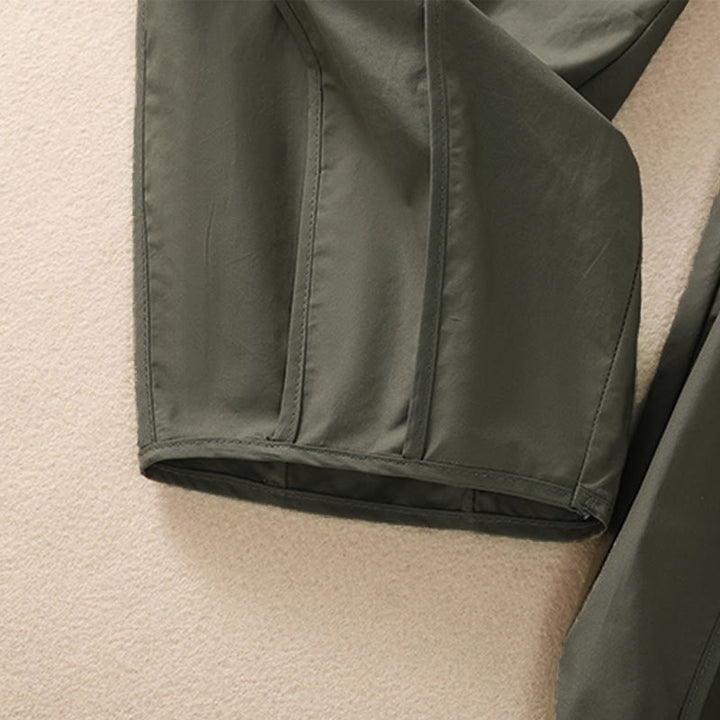 Buddha Stones Sommerliche, schlichte, einfarbige, hochtaillierte Damen-Haremshose mit Falten und Taschen - image 8