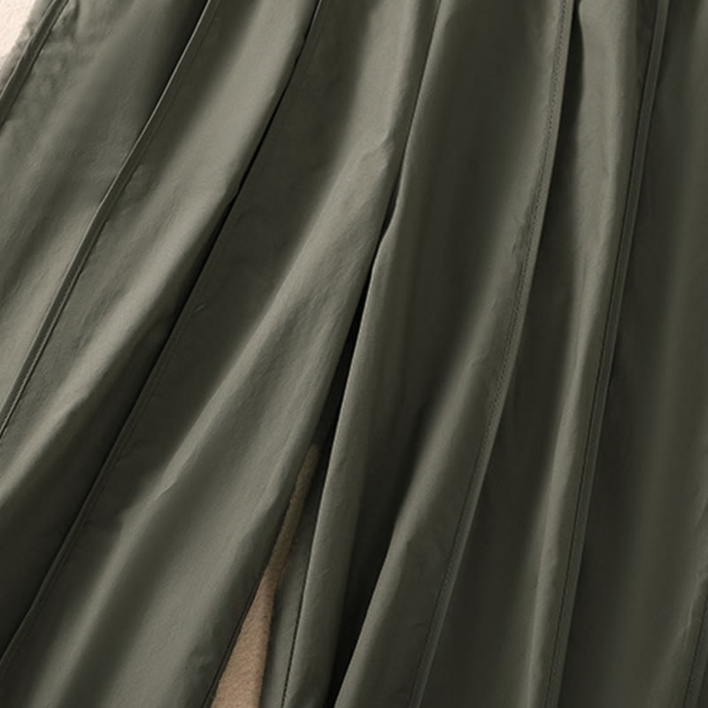 Buddha Stones Sommerliche, schlichte, einfarbige, hochtaillierte Damen-Haremshose mit Falten und Taschen - image 7