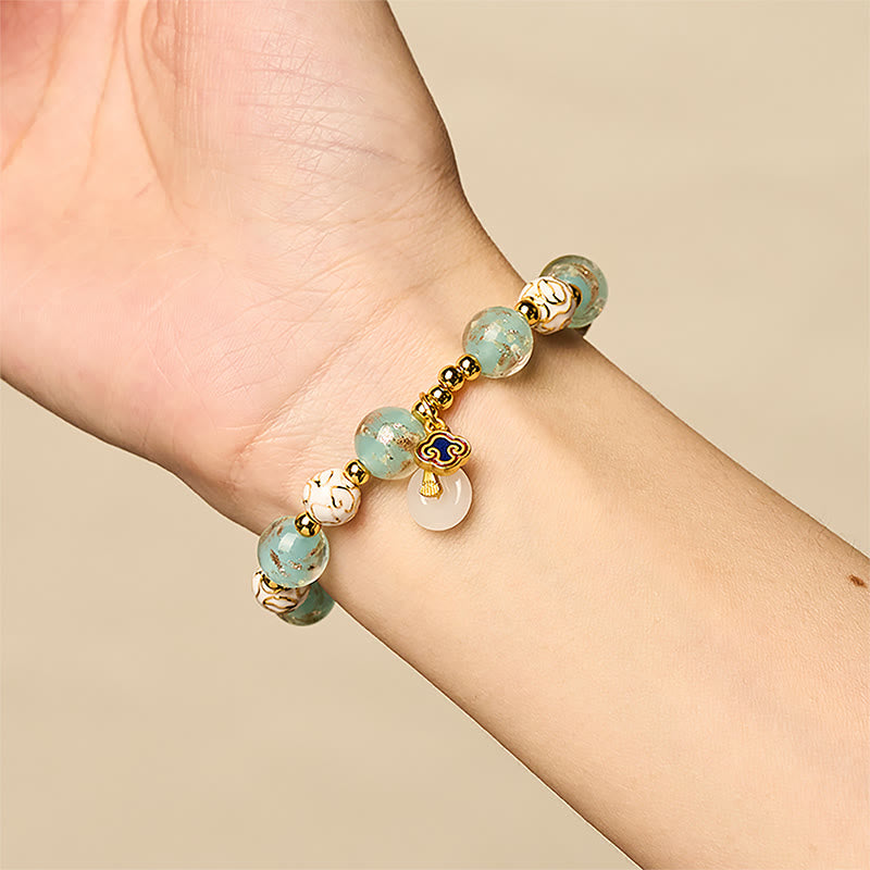 Buddha Stones ​​Blaues Liuli-Glas-Segensarmband - image 4