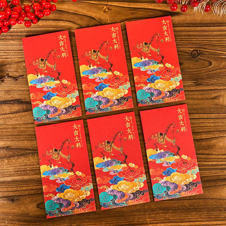 Buddha Stones ​​Jahr des Pferdes 2026 Neujahrssegen 6 Stück Chinesischer roter Umschlag - Viel Glück, roter Umschlag - image 11