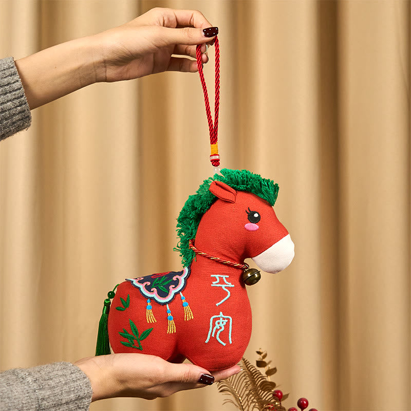 Buddha Stones, Jahr des Pferdes, Kupferrote Schnur, Fu-Zeichenstickerei, Wohlstands-Heimdekoration - image 1