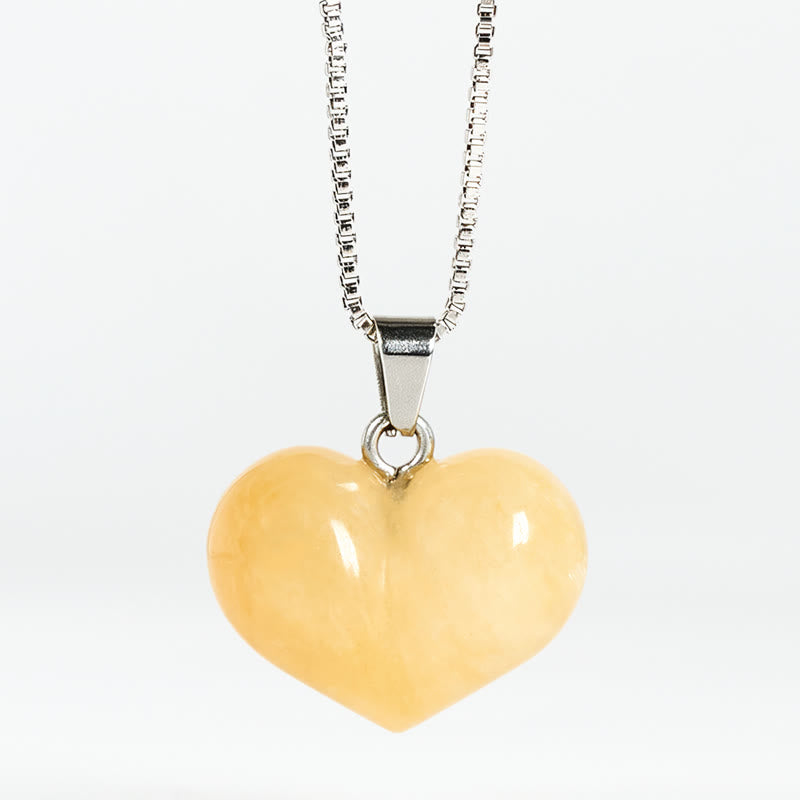 Buddha Stones ​​Herz-Design Amethyst Topas Rosa Kristall Opal Tigerauge Weißer Kristall Roter Jaspis Amazonit Grüner Aventurin Schwarzer Obsidian Citrin Balance Halskette Anhänger - Topas - image 5