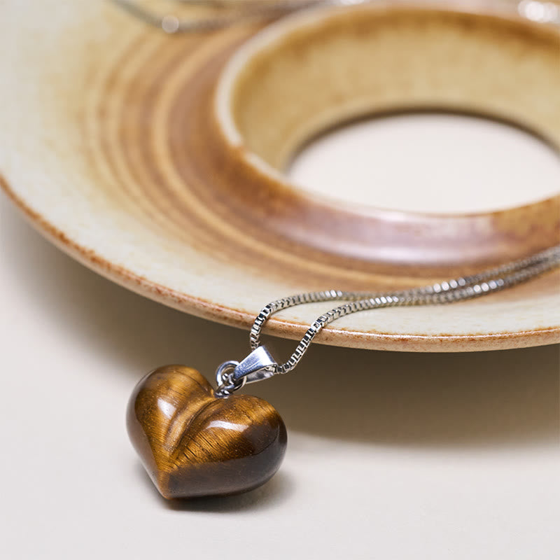 Buddha Stones ​​Herz-Design Amethyst Topas Rosa Kristall Opal Tigerauge Weißer Kristall Roter Jaspis Amazonit Grüner Aventurin Schwarzer Obsidian Citrin Balance Halskette Anhänger - image 22