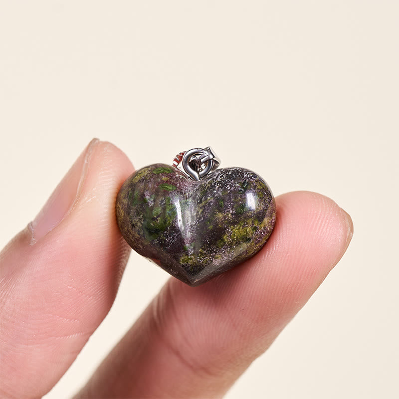 Buddha Stones ​​Herz-Design Amethyst Topas Rosa Kristall Opal Tigerauge Weißer Kristall Roter Jaspis Amazonit Grüner Aventurin Schwarzer Obsidian Citrin Balance Halskette Anhänger - image 10