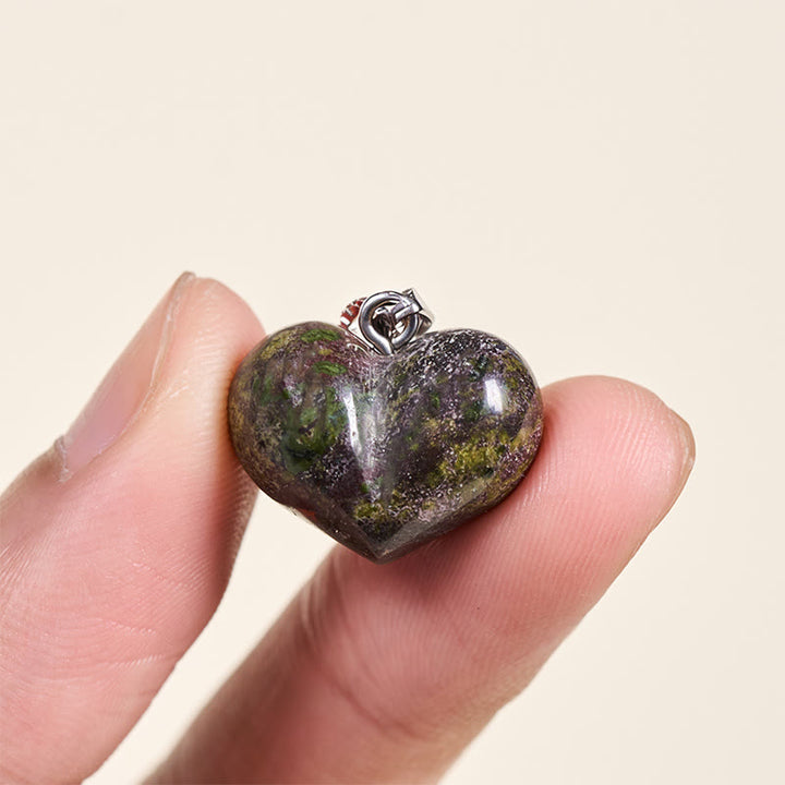 Buddha Stones ​​Herz-Design Amethyst Topas Rosa Kristall Opal Tigerauge Weißer Kristall Roter Jaspis Amazonit Grüner Aventurin Schwarzer Obsidian Citrin Balance Halskette Anhänger - image 10
