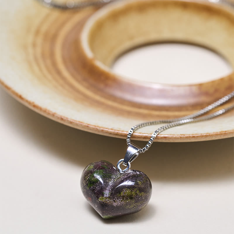 Buddha Stones ​​Herz-Design Amethyst Topas Rosa Kristall Opal Tigerauge Weißer Kristall Roter Jaspis Amazonit Grüner Aventurin Schwarzer Obsidian Citrin Balance Halskette Anhänger - image 11