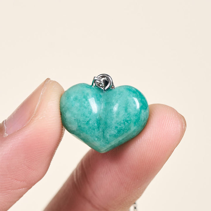 Buddha Stones ​​Herz-Design Amethyst Topas Rosa Kristall Opal Tigerauge Weißer Kristall Roter Jaspis Amazonit Grüner Aventurin Schwarzer Obsidian Citrin Balance Halskette Anhänger - image 33