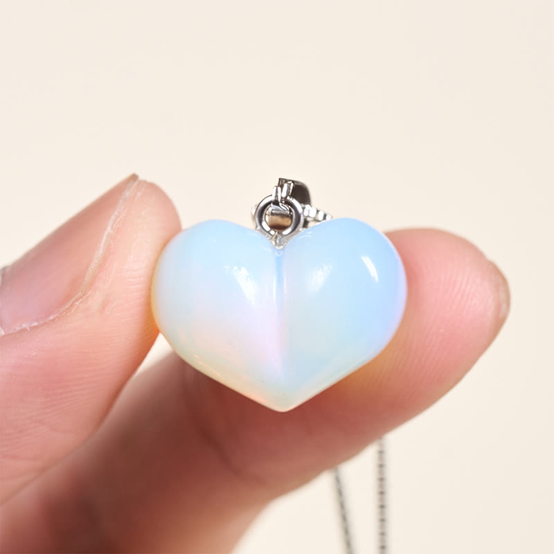 Buddha Stones ​​Herz-Design Amethyst Topas Rosa Kristall Opal Tigerauge Weißer Kristall Roter Jaspis Amazonit Grüner Aventurin Schwarzer Obsidian Citrin Balance Halskette Anhänger - image 17