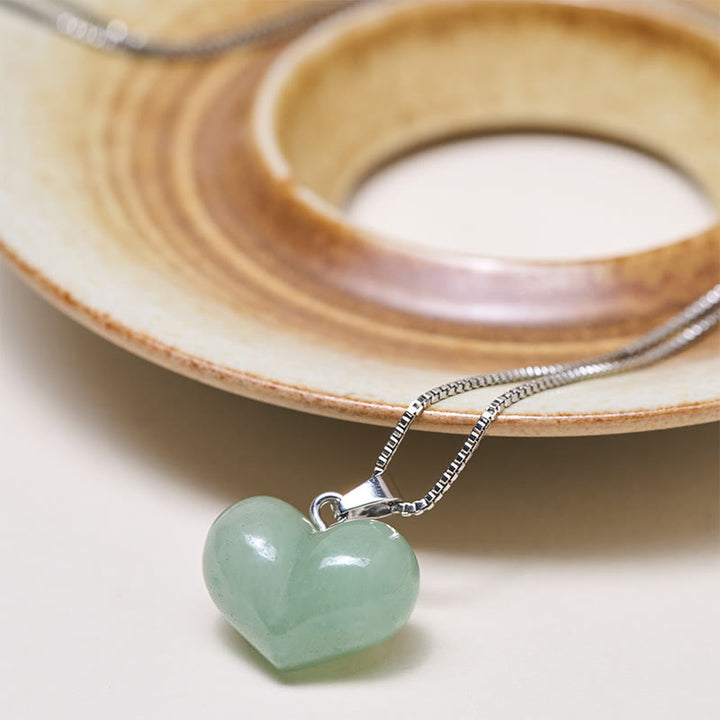 Buddha Stones ​​Herz-Design Amethyst Topas Rosa Kristall Opal Tigerauge Weißer Kristall Roter Jaspis Amazonit Grüner Aventurin Schwarzer Obsidian Citrin Balance Halskette Anhänger - image 38