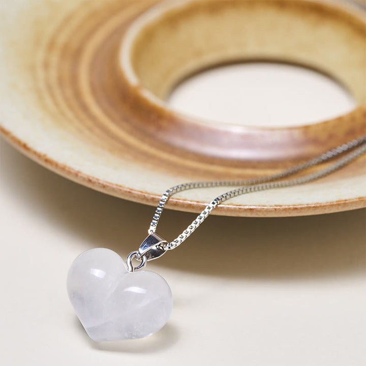 Buddha Stones ​​Herz-Design Amethyst Topas Rosa Kristall Opal Tigerauge Weißer Kristall Roter Jaspis Amazonit Grüner Aventurin Schwarzer Obsidian Citrin Balance Halskette Anhänger - image 26