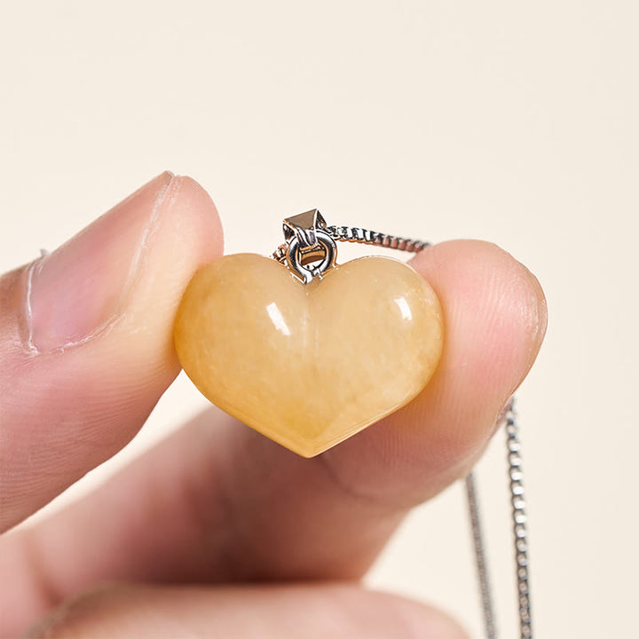 Buddha Stones ​​Herz-Design Amethyst Topas Rosa Kristall Opal Tigerauge Weißer Kristall Roter Jaspis Amazonit Grüner Aventurin Schwarzer Obsidian Citrin Balance Halskette Anhänger - image 6