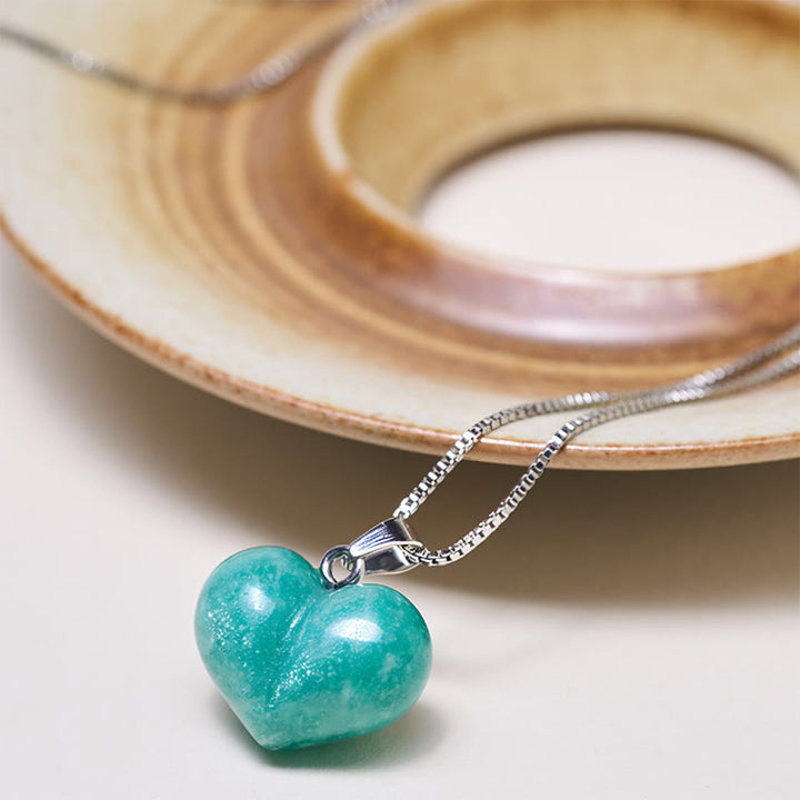 Buddha Stones ​​Herz-Design Amethyst Topas Rosa Kristall Opal Tigerauge Weißer Kristall Roter Jaspis Amazonit Grüner Aventurin Schwarzer Obsidian Citrin Balance Halskette Anhänger - image 34