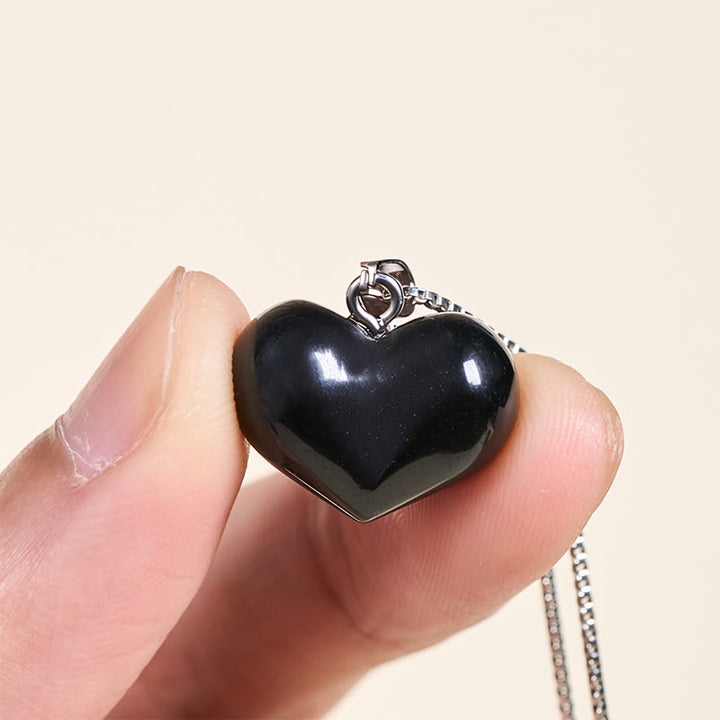 Buddha Stones ​​Herz-Design Amethyst Topas Rosa Kristall Opal Tigerauge Weißer Kristall Roter Jaspis Amazonit Grüner Aventurin Schwarzer Obsidian Citrin Balance Halskette Anhänger - image 41