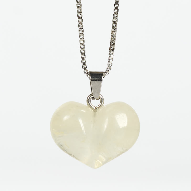 Buddha Stones ​​Herz-Design Amethyst Topas Rosa Kristall Opal Tigerauge Weißer Kristall Roter Jaspis Amazonit Grüner Aventurin Schwarzer Obsidian Citrin Balance Halskette Anhänger - Citrin - image 44