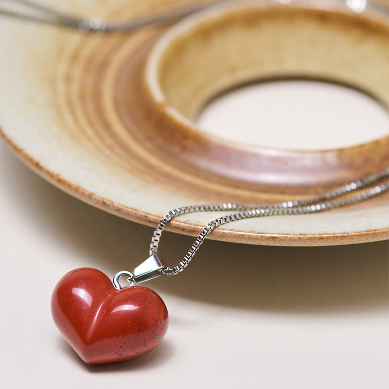 Buddha Stones ​​Herz-Design Amethyst Topas Rosa Kristall Opal Tigerauge Weißer Kristall Roter Jaspis Amazonit Grüner Aventurin Schwarzer Obsidian Citrin Balance Halskette Anhänger - image 30