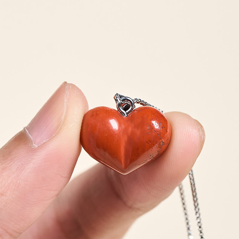 Buddha Stones ​​Herz-Design Amethyst Topas Rosa Kristall Opal Tigerauge Weißer Kristall Roter Jaspis Amazonit Grüner Aventurin Schwarzer Obsidian Citrin Balance Halskette Anhänger - image 29