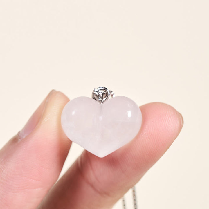 Buddha Stones ​​Herz-Design Amethyst Topas Rosa Kristall Opal Tigerauge Weißer Kristall Roter Jaspis Amazonit Grüner Aventurin Schwarzer Obsidian Citrin Balance Halskette Anhänger - image 25