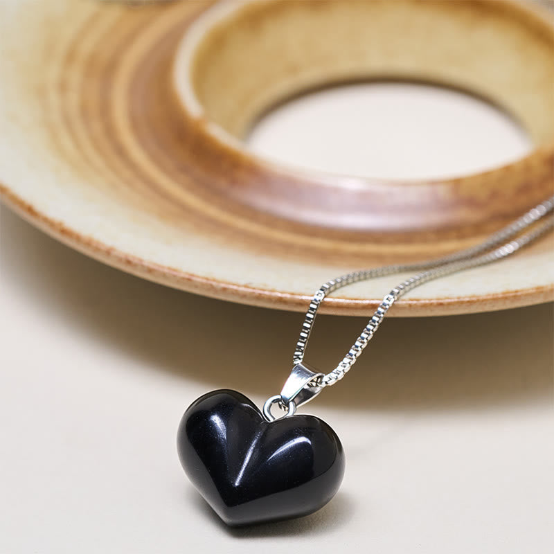 Buddha Stones ​​Herz-Design Amethyst Topas Rosa Kristall Opal Tigerauge Weißer Kristall Roter Jaspis Amazonit Grüner Aventurin Schwarzer Obsidian Citrin Balance Halskette Anhänger - image 42