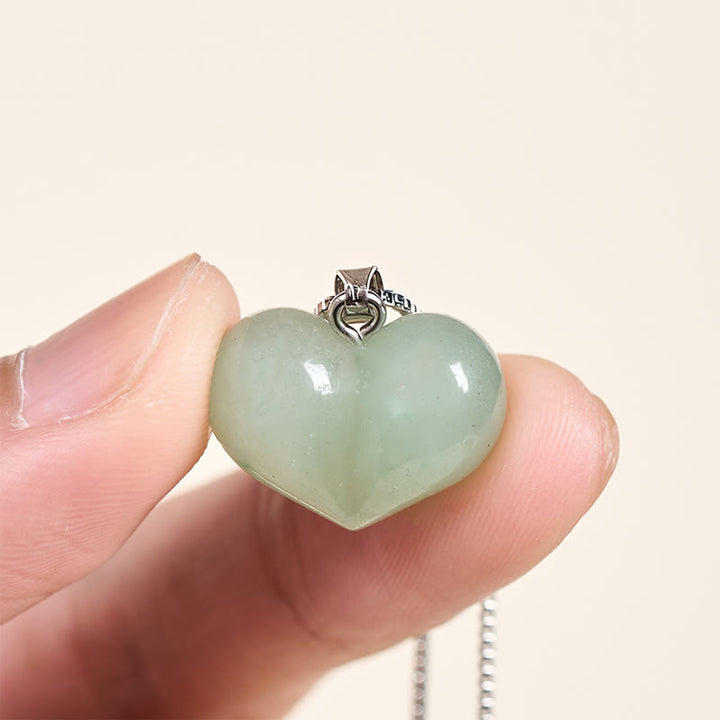 Buddha Stones ​​Herz-Design Amethyst Topas Rosa Kristall Opal Tigerauge Weißer Kristall Roter Jaspis Amazonit Grüner Aventurin Schwarzer Obsidian Citrin Balance Halskette Anhänger - image 37