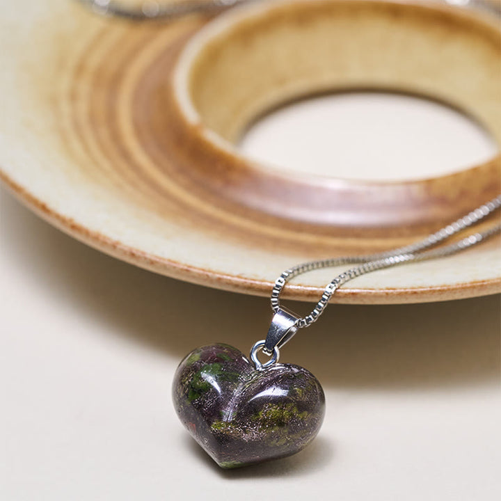 Buddha Stones ​​Herz-Design Amethyst Topas Rosa Kristall Opal Tigerauge Weißer Kristall Roter Jaspis Amazonit Grüner Aventurin Schwarzer Obsidian Citrin Balance Halskette Anhänger - image 11