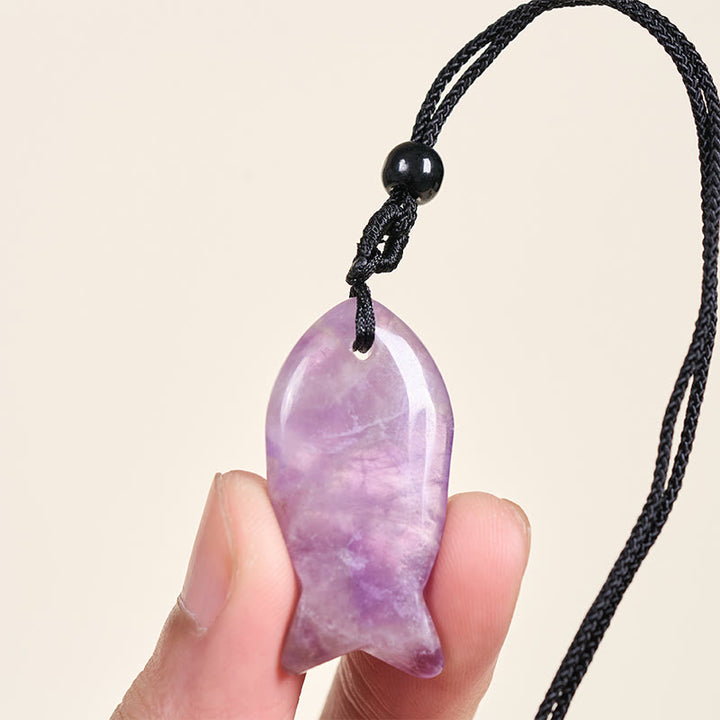 Buddha Stones, Koi-Fisch, rosa Kristall, indischer Achat, Amethyst, Topas, roter Jaspis, Erfolg, Wärme-Halskette, Anhänger - image 52