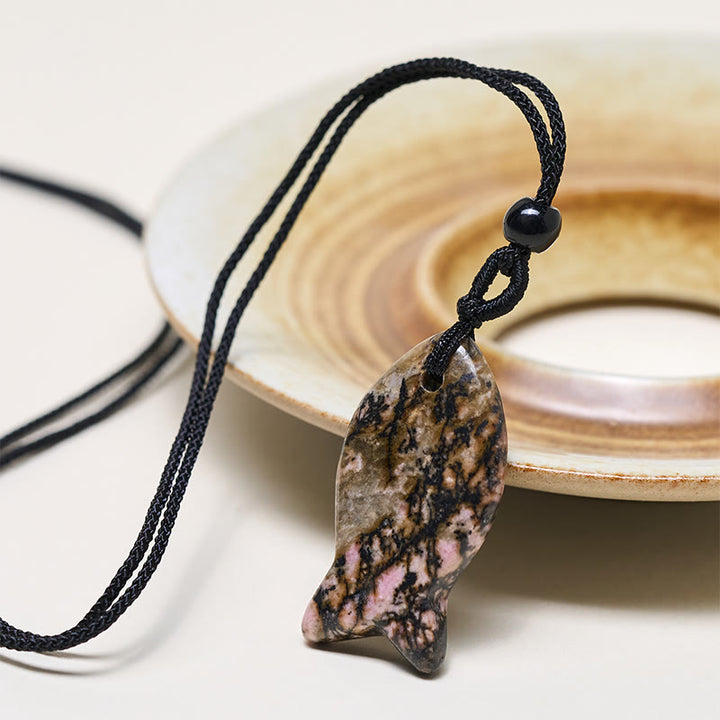 Buddha Stones, Koi-Fisch, rosa Kristall, indischer Achat, Amethyst, Topas, roter Jaspis, Erfolg, Wärme-Halskette, Anhänger - image 28