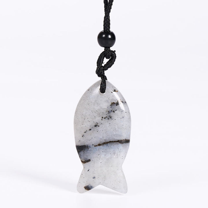 Buddha Stones, Koi-Fisch, rosa Kristall, indischer Achat, Amethyst, Topas, roter Jaspis, Erfolg, Wärme-Halskette, Anhänger - Labradorit - image 22