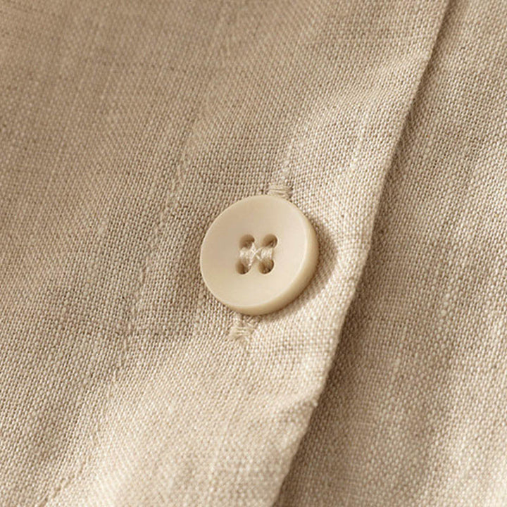 Buddha Stones Sommerliches, einfarbiges Kurzarmhemd für Damen mit V-Ausschnitt, Knöpfen und schlichtem Design. - image 8