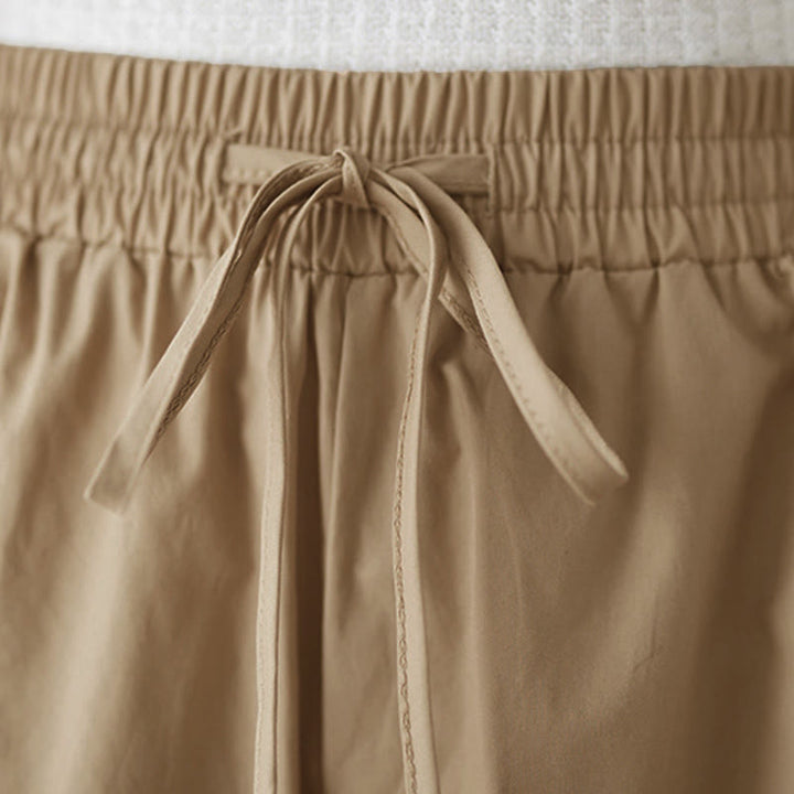 Buddha Stones Schlichte Caprihose für Damen mit seitlicher Knopfleiste, weitem Bein und Taschen - image 22