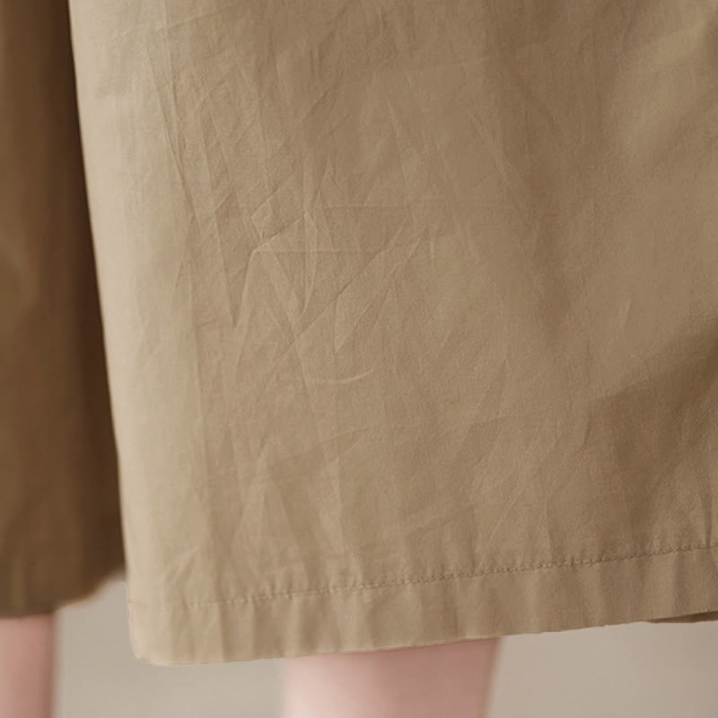 Buddha Stones Schlichte Caprihose für Damen mit seitlicher Knopfleiste, weitem Bein und Taschen - image 26