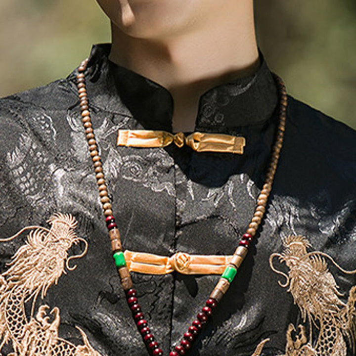 Buddha Stones Tang-Anzug für Herren mit besticktem Drachenmuster, Colorblock-Design, Froschknopfleiste und halben Ärmeln - image 19