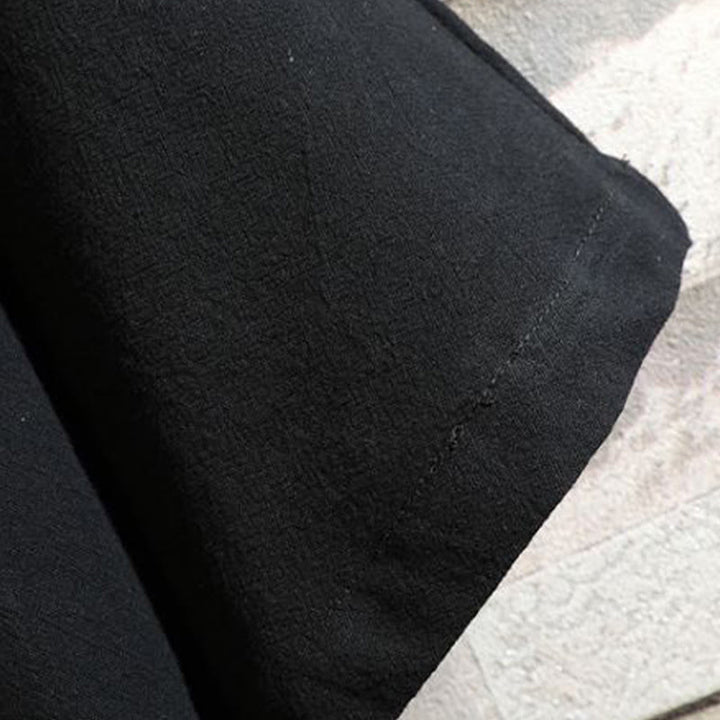 Buddha Stones Bestickte, offene Kurzarmjacke mit Kranich- und Wolkenmuster, Herren-Baumwollkimono - image 13