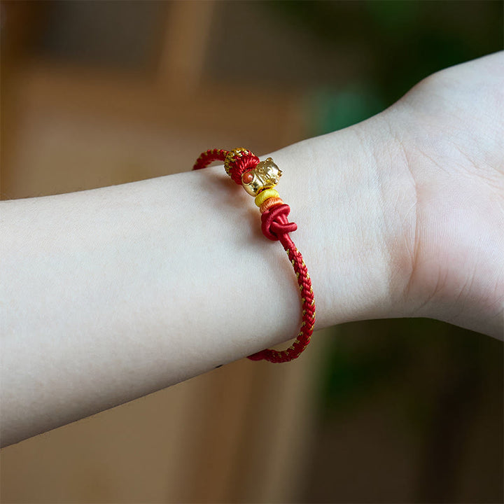 Buddha Stones Katzenarmband aus kupferrotem Garn - image 3