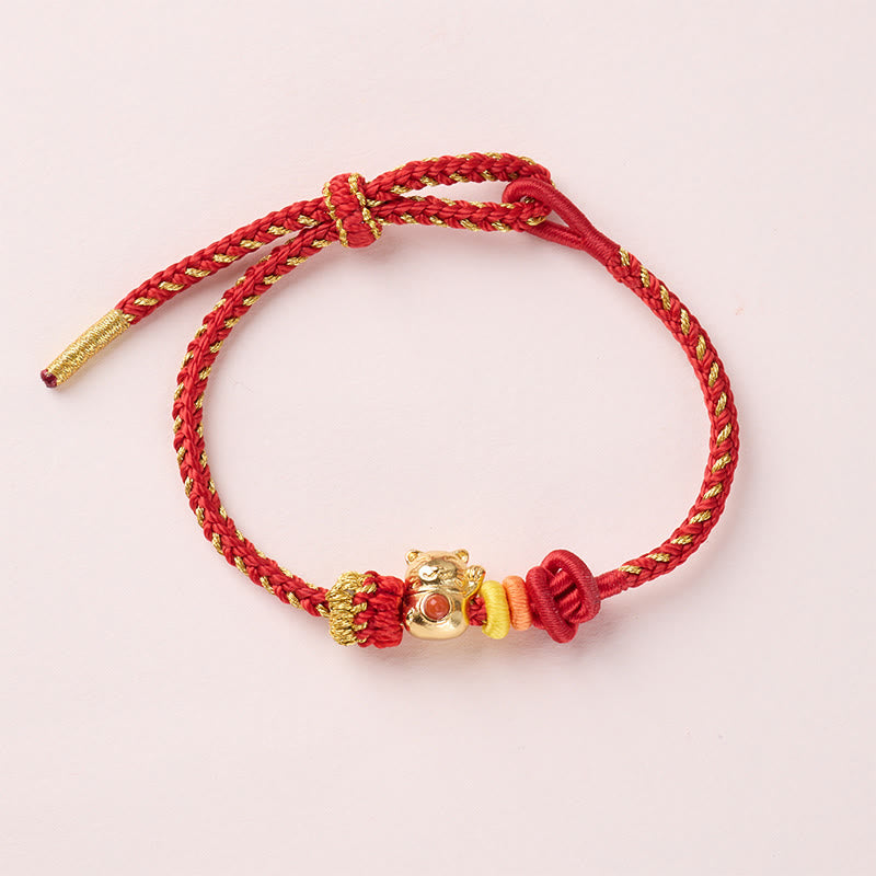Buddha Stones Katzenarmband aus kupferrotem Garn - image 1