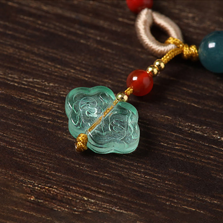 Buddha Stones Jahr des Pferdes Kupfer Zinnober Blauer Chalcedon Roter Achat Liuli Glücks-Handy-Anhänger - image 10