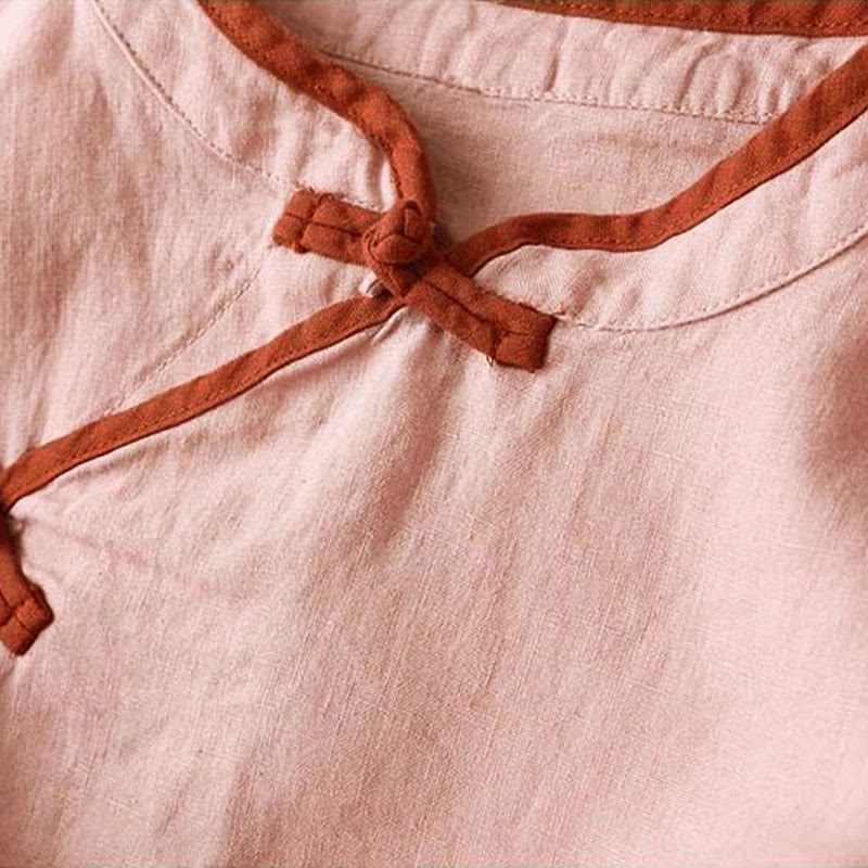 Buddha Stones Retro Blumenstickerei Design Langarm Damenshirt aus Baumwolle und Leinen - image 15