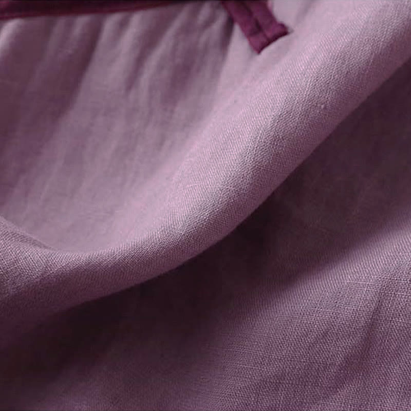 Buddha Stones Retro Blumenstickerei Design Langarm Damenshirt aus Baumwolle und Leinen - image 19