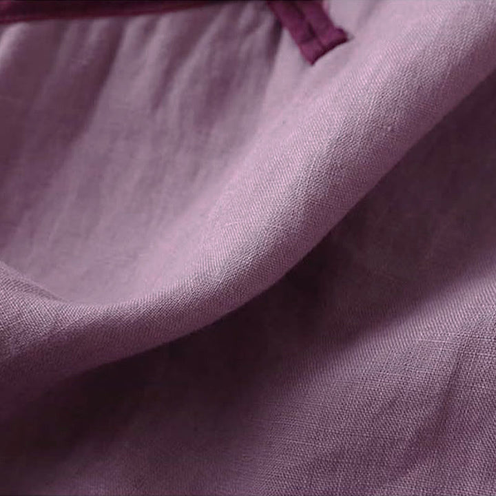 Buddha Stones Retro Blumenstickerei Design Langarm Damenshirt aus Baumwolle und Leinen - image 19