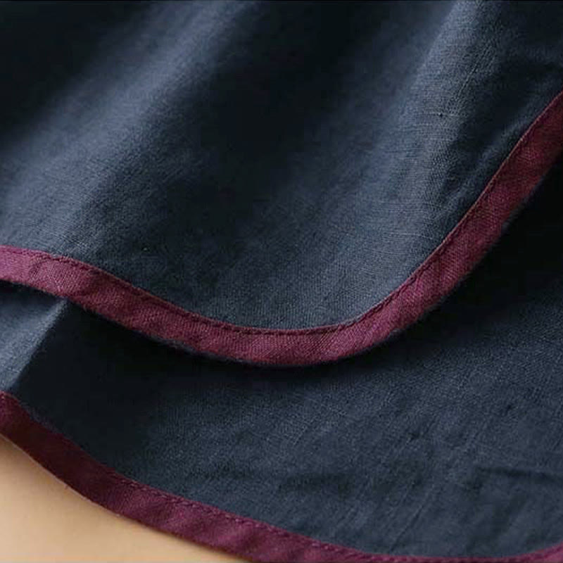 Buddha Stones Retro Blumenstickerei Design Langarm Damenshirt aus Baumwolle und Leinen - image 25