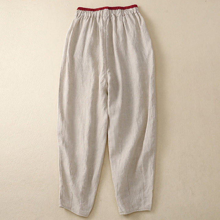 Buddha Stones Damen-Haremshose mit farblich abgesetztem Design, Länge 7-8 Zoll, mit Taschen - image 1