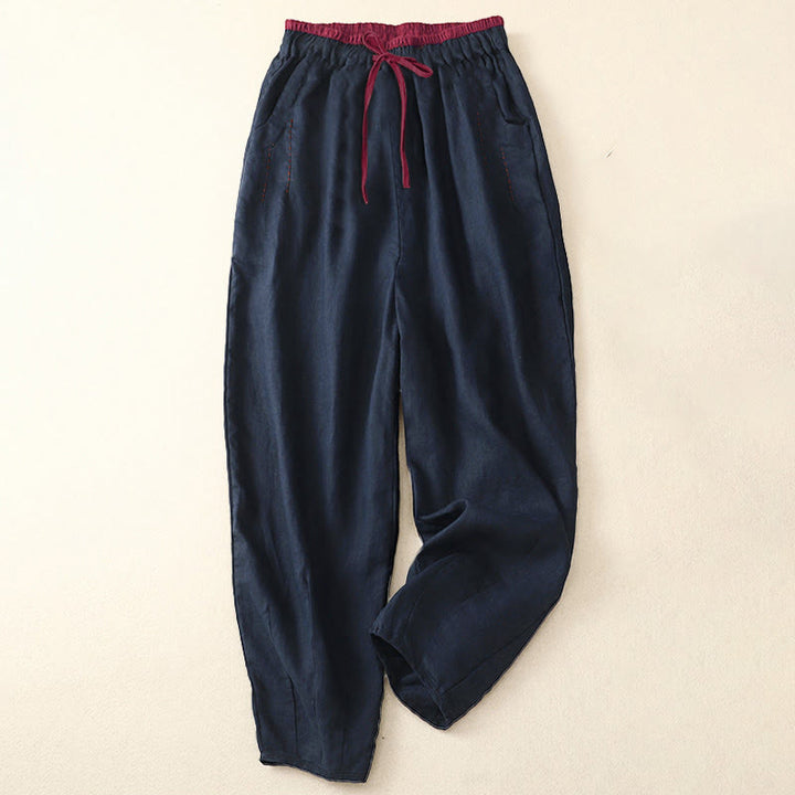 Buddha Stones Damen-Haremshose mit farblich abgesetztem Design, Länge 7-8 Zoll, mit Taschen - image 12