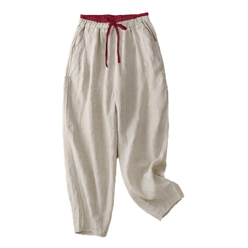 Buddha Stones Damen-Haremshose mit farblich abgesetztem Design, Länge 7-8 Zoll, mit Taschen - image 8